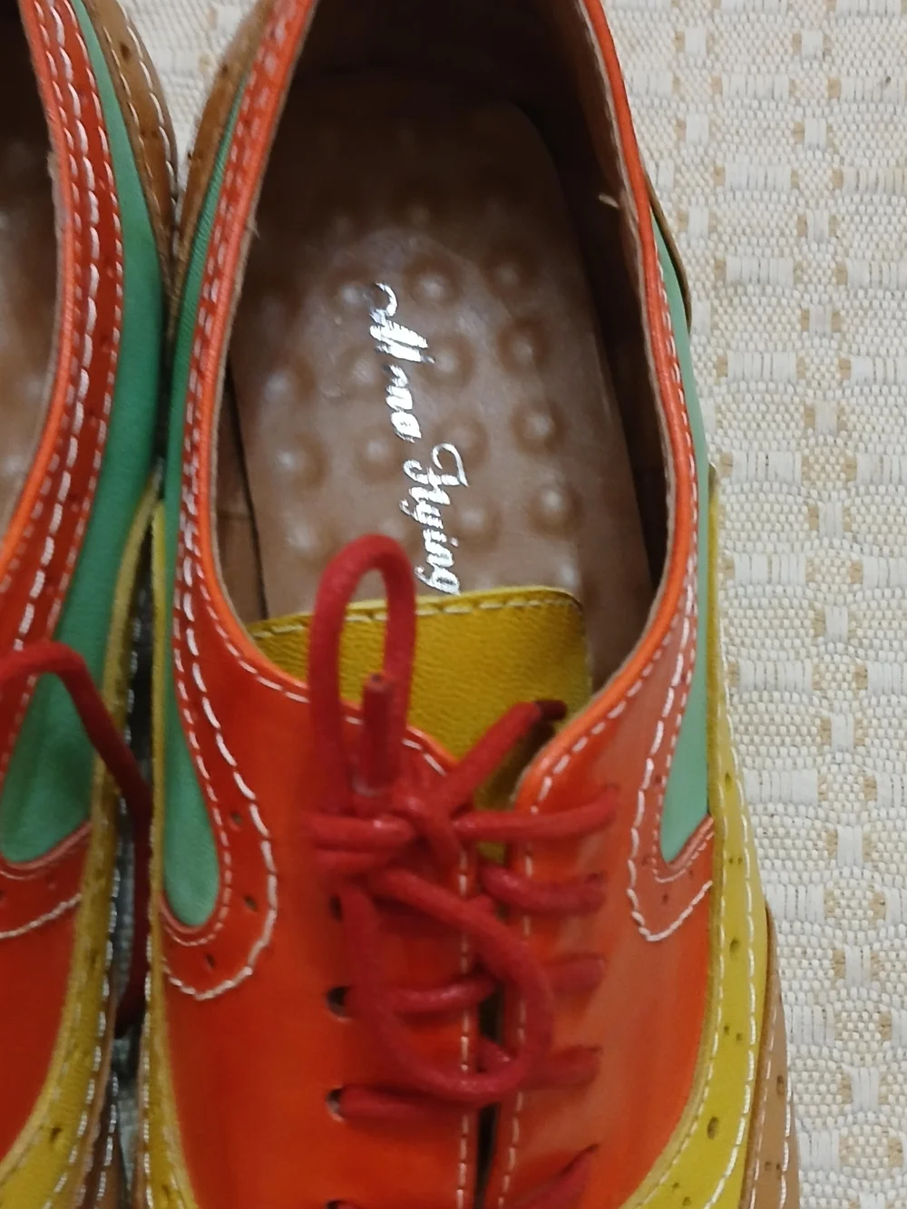 Multicolor Wingtip Oxford Quality Shoes by MONA FLYING EU 43 Unisex Brouges